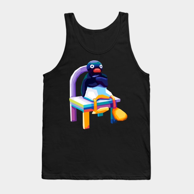 Angry Pingu meme Wpap Pop Art Tank Top by SiksisArt